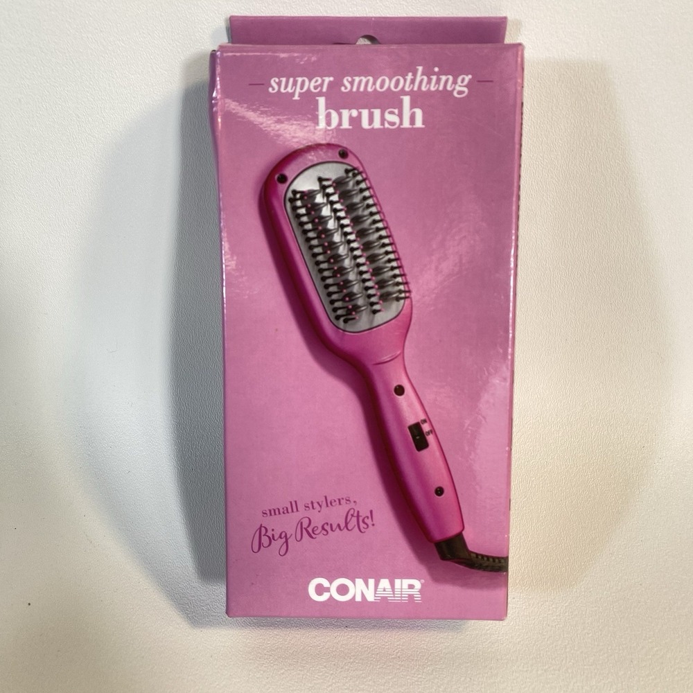 Conair Super Smoothing Brush Pink Smoothing Frizz Shine Hair Styling V10258 NEW